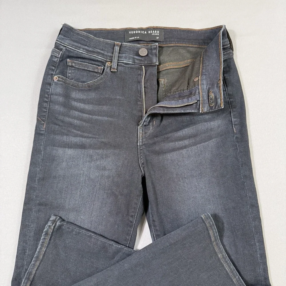 Veronica Beard Carly Kick Flare Jeans Womens 27x27 Blue High‎ Rise Dark Wash EUC